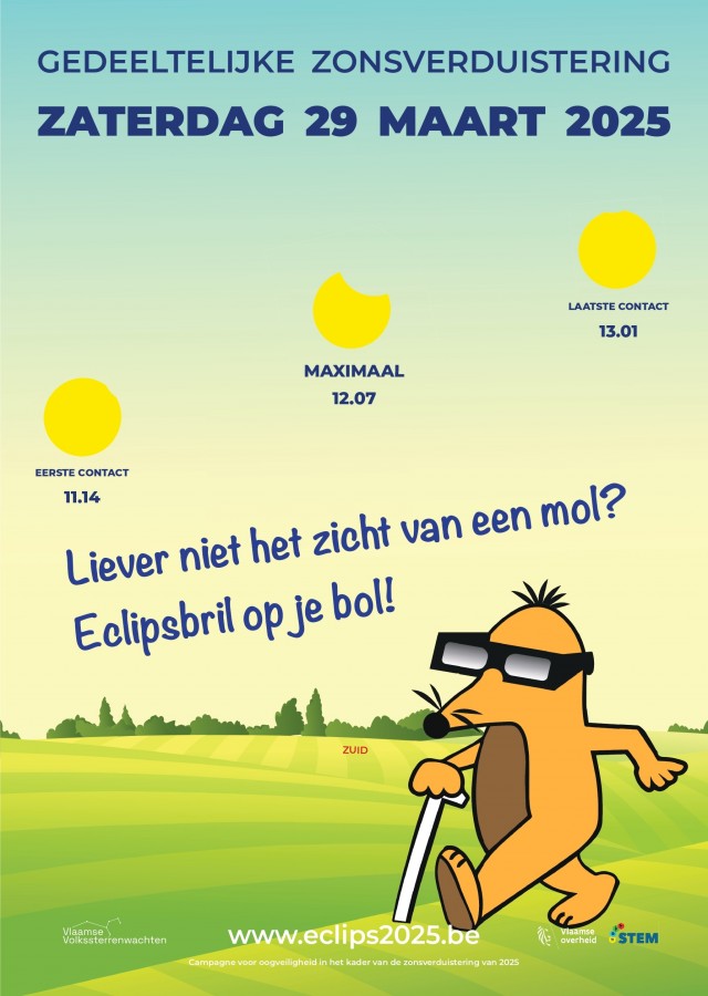 Kijk veilig met een eclipsbril naar de gedeeltelijke zonsverduistering eclips van 29 maart 2025