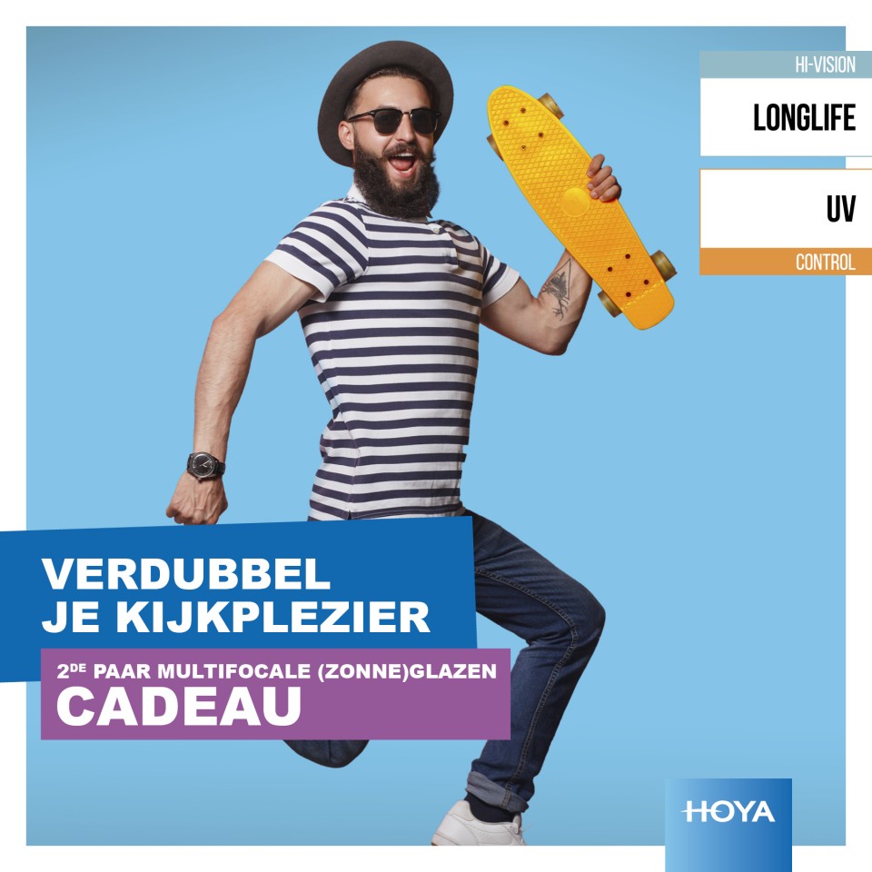 Hoya voorjaarsactie 2de paar multifocale zonneglazen cadeau